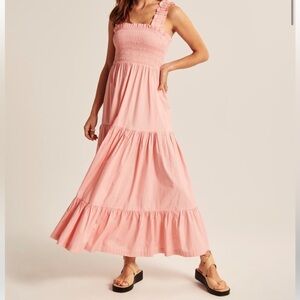 Abercrombie & Fitch Strapless Pink Maxi Dress